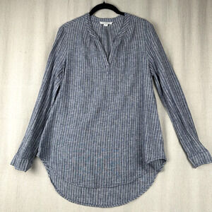BEACH LUNCH LOUNGE | Women's Size Small Blouse Linen Blend Long Sleeve